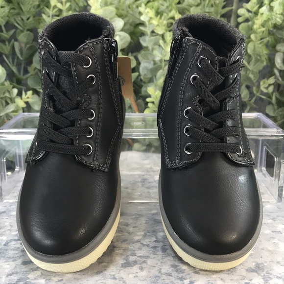 There Abouts Lil Conner Black Casual Hiker Boots with Combo Laces Boys 7M🖤NWT🖤 - Picture 2 of 15